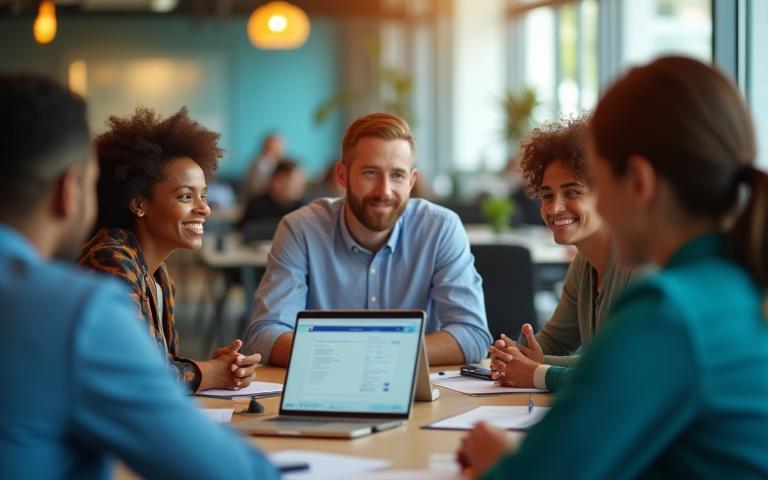 Professional individuals engaged in dynamic training and learning sessions